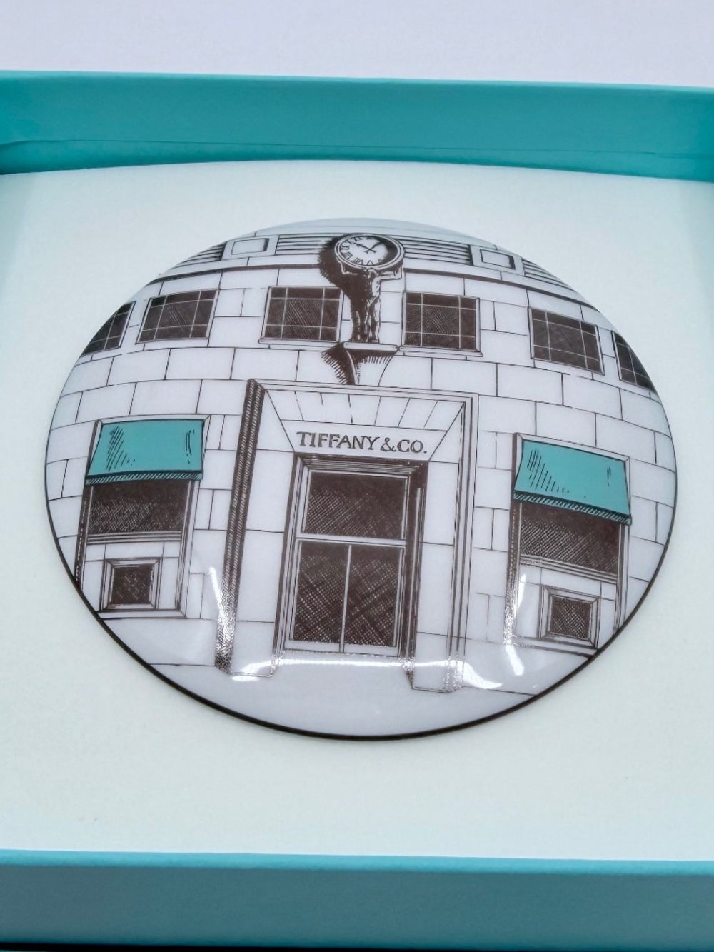 NEW RARE Tiffany & Co. Flagship Facade Trinket Round Porcelain Box
